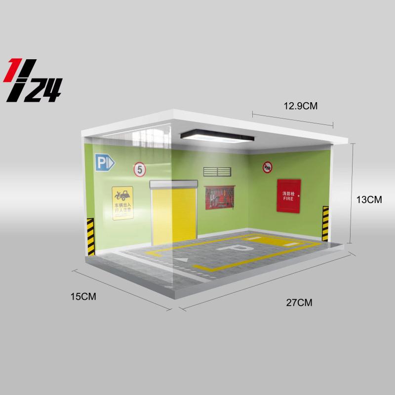 1/32 1/24 1/18 Scale Lighting Parking Lot Assembly Toy Diecast Alloy Model Car Garage DIY Scene Collection Display Toy Car Gift