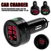 2 In 1 12V-24V Digital Car Voltmeter Thermometer Car Adapter Charger Cigarette Lighter Car Volt Meter Truck USB Charger Detector