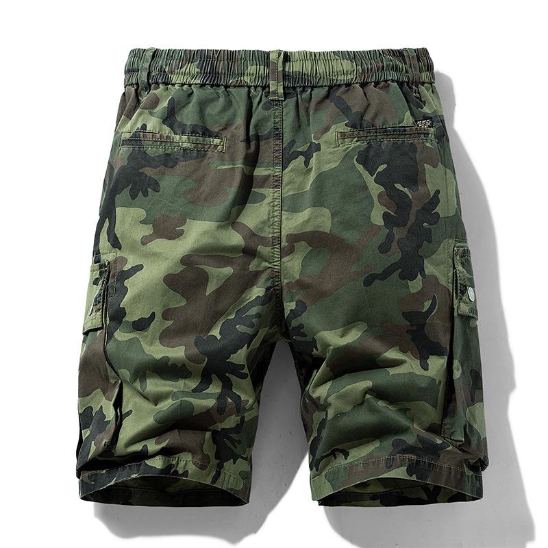Men's Summer Camouflage Multi-Pocket Retro Workwear Shorts A079