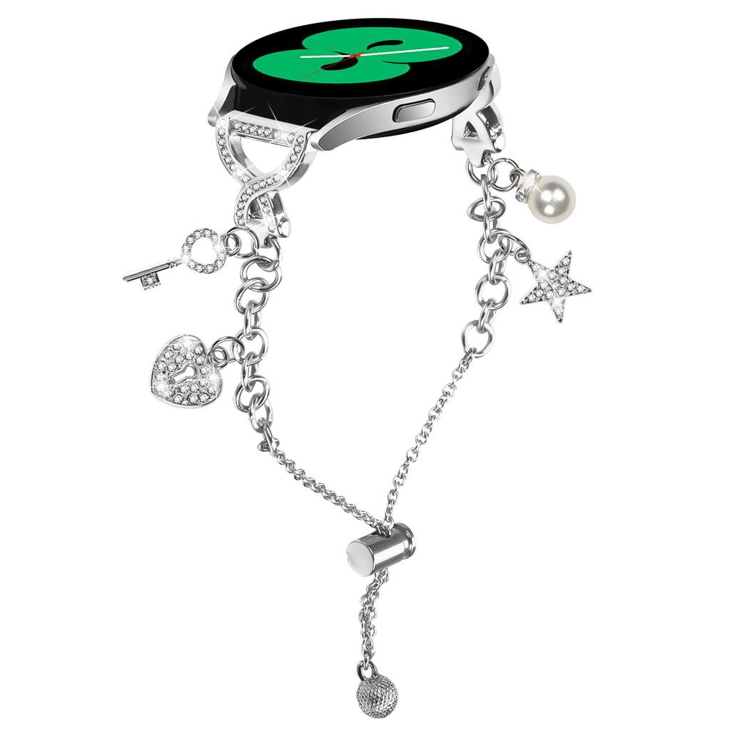 20mm Metallarmband X-Typ Silber Für Huami Amazfit Active/GTR Mini/Bip 3 Pro/Bip 3/GTS 4 Mini Uhrenband Einzelne Schlaufe Perlenkette