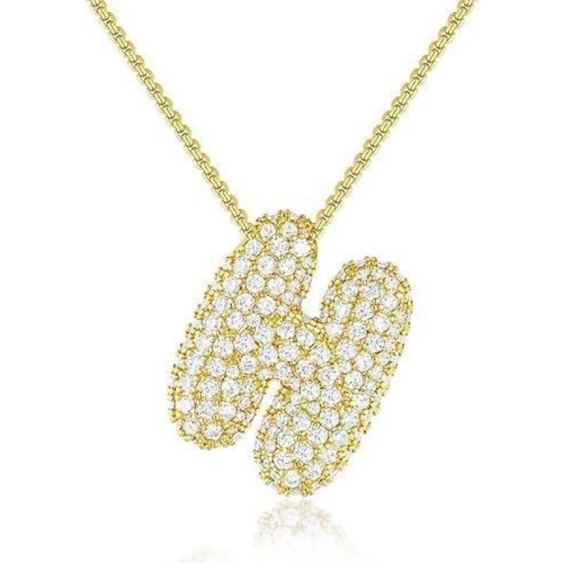 Ladies' Diamond Metal Necklace, Heavy Craftsmanship Premium Design Initial Necklace, Gift for Women, Holiday Present, Party Jewelry.