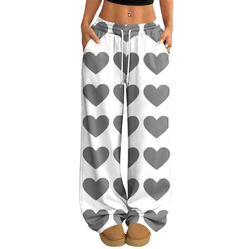 Women's Casual And Fashionable  Elastic Waist Loose Wide Leg Pants