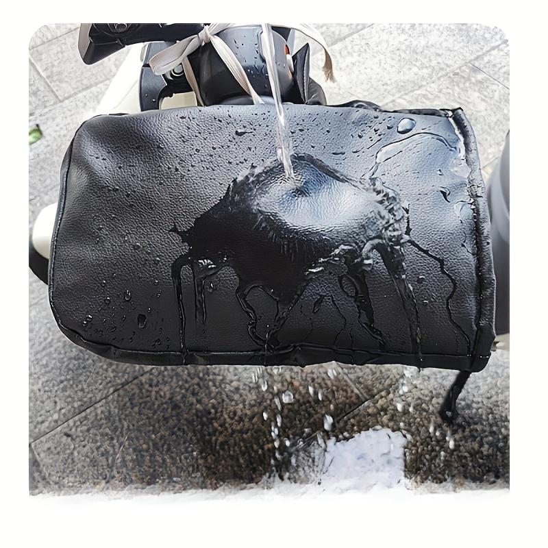 Motorcycle Handlebars Heavy-Duty PU Leather Thick Warm Grip with Buckle Strap Closure