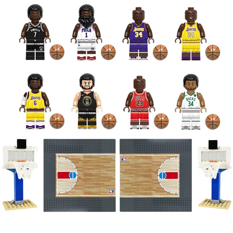 NBA zvaigznes mini būvķieģeļu figūras basketbola