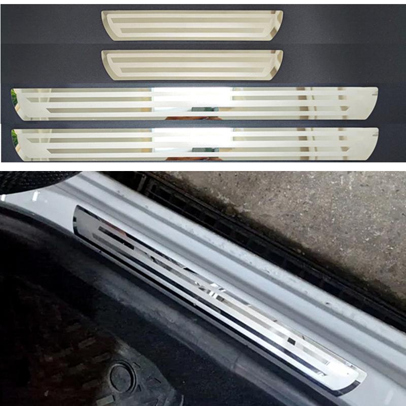 For Mazda CX-5 CX5 2011-2013 2014 2015 2016 Chrome Door Sill Guards Cover Trim Welcome Pedal Scuff Plate Car Sticker Accessories