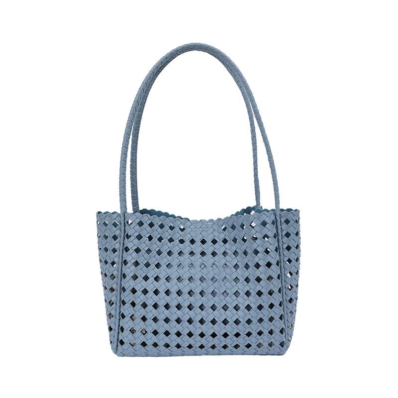 Retro portable woven hollow tote bag women's summer new simple large-capacity shoulder armpit bag