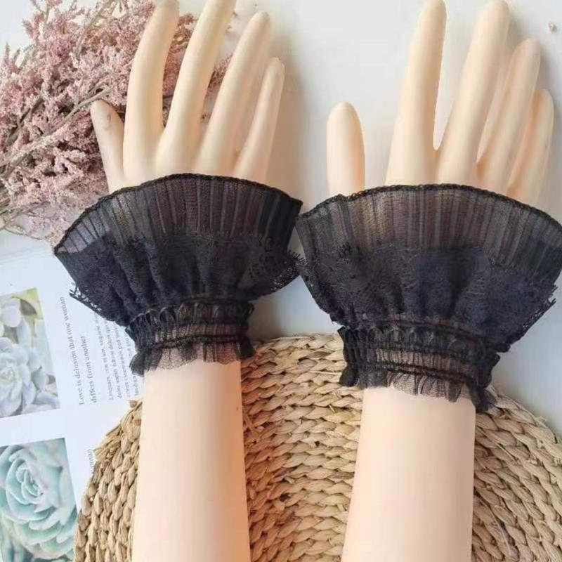 Dekorative Armstulpen für Damen Elastische Stulpen Spitzenbesatz Hemdärmelstulpen Sommer Handgelenk Sonnenschutz-Accessoires