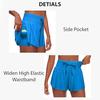 Women Sports Skort Elastic High Waist Adjustable Drawstring Sport Shorts Solid Color Yoga Fitness Shorts