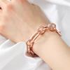 14K Gp Bold Round Ring Chain L Rose Gold Fashion Bracelet Birthday Gift Bracelet Rose Gold Bold Bracelet
