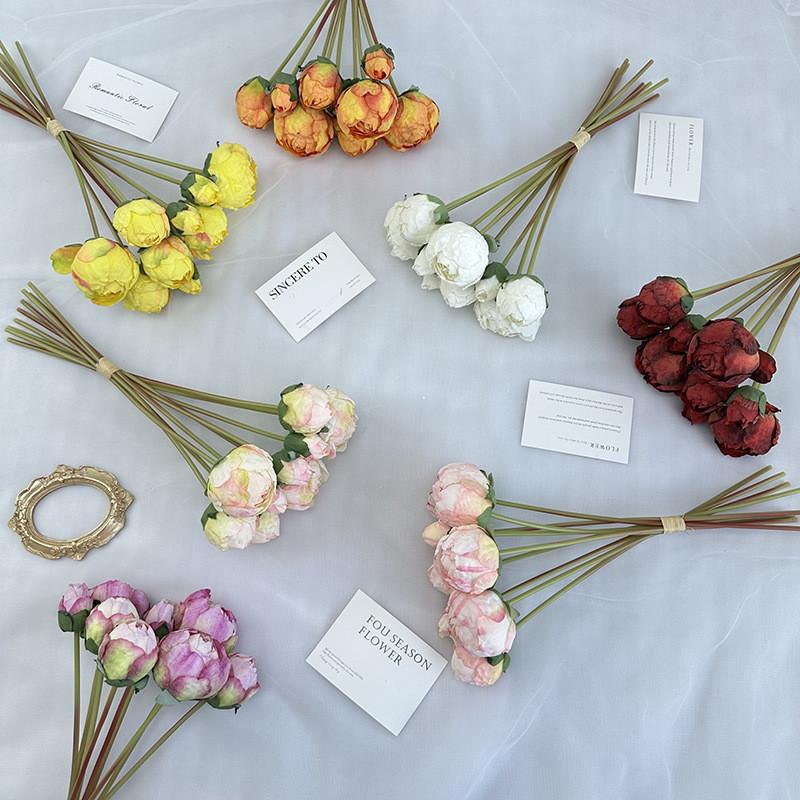 Peony Artificial Flower Bouquet For Wedding Photography And Home Decor