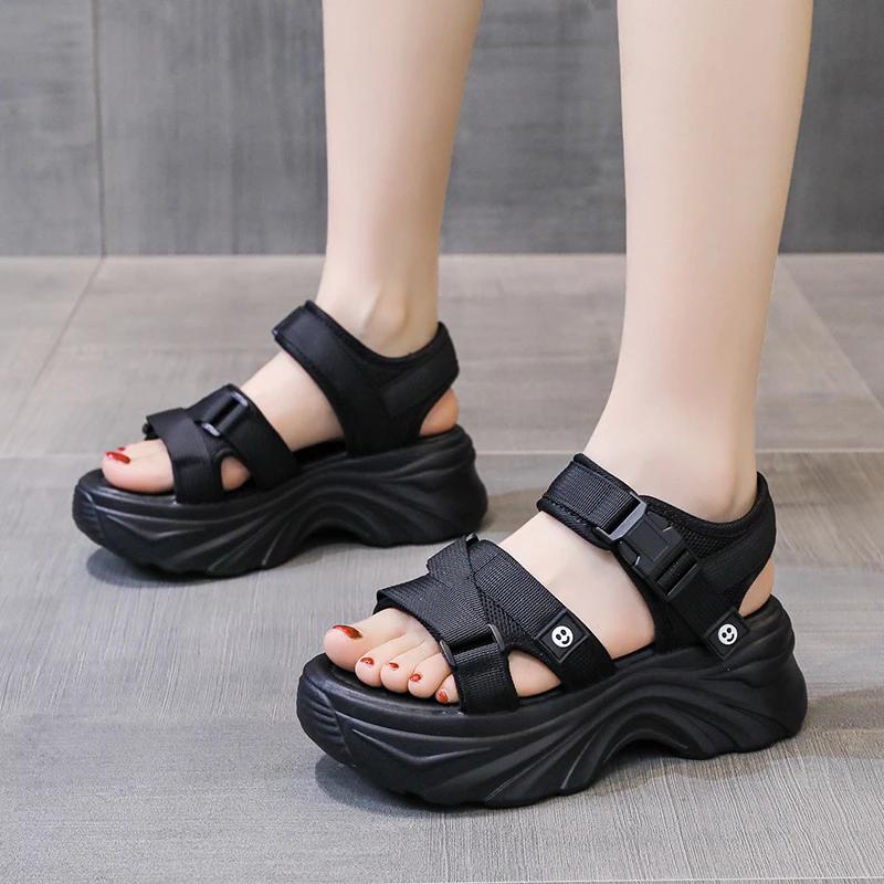 Fashion 2025 Sexy Open-toed Women Sport Sandals Wedge Hollow Out Ladies Sandals Outdoor Cool Platform Shoes Student Beach Summer Shoes