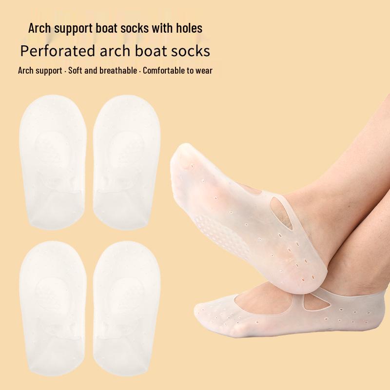 SEBS Silicone Arch Support Heel Sleeve Socks: Anti-Crack, Breathable, Unisex Foot Cover