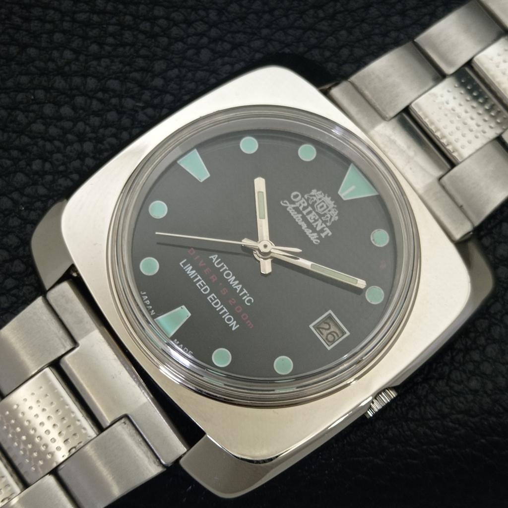 USED VINTAGE ORIENT AUTOMATIC 46943 JAPAN MENS BLACK COLOR DIAL WATCH A702241-5 R123-a702241
