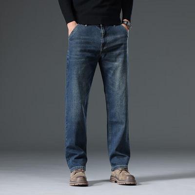 Yiliteng Men's Autumn Business Casual Thickened Jeans