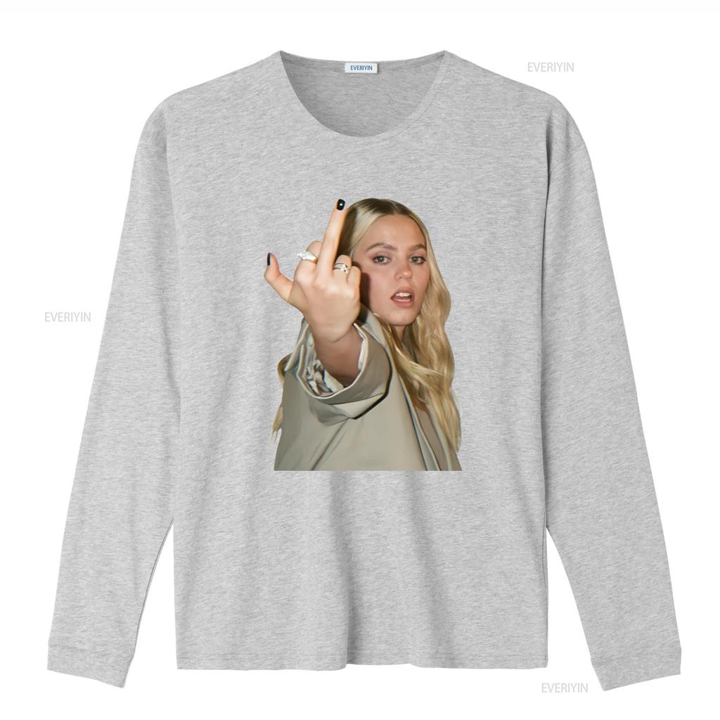 Renee Rapp Middle Finger T Shirt Hip Hop Style Fashion Statement Vintage Washed Streetwear Unisex Homme Versatile