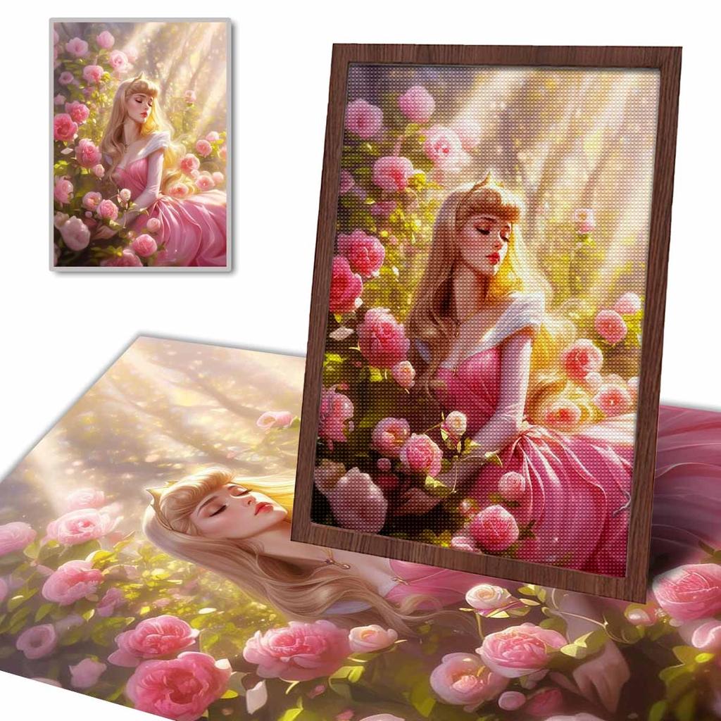 DIY Diamond Painting The Princess Among The Flowers Cross Stitch Kit Mosaic Art Diamond Painting Full Circle Diamond Home Decoration