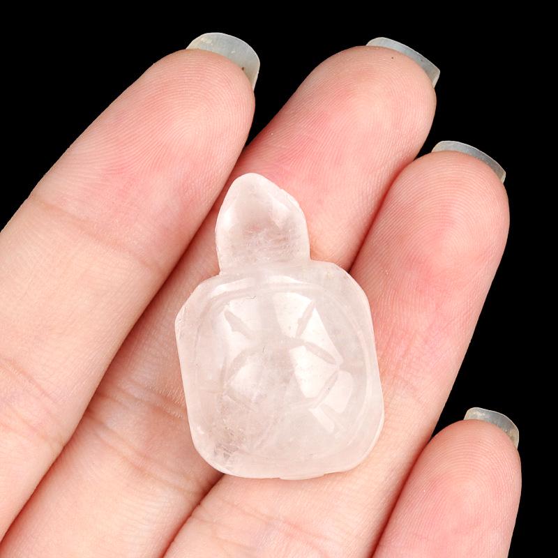Turtle Crystal Agate Miniature: Hand-Carved Semi-Precious Stone Ornament