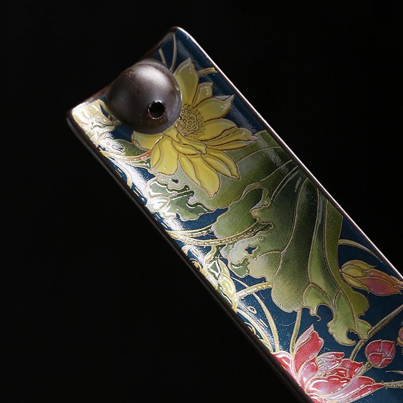 Ceramic Incense Burner Chinese Style Enamel Color Indoor Aromatherapy Burner