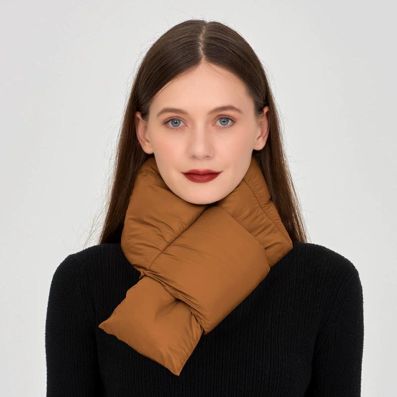 WTEMPO Autumn Winter Water-proof Scarves Couple Neck Protection Warm Cold-proof Windproof Cross Scarves Solid Color Elegant Soft Thick Casual Scarves