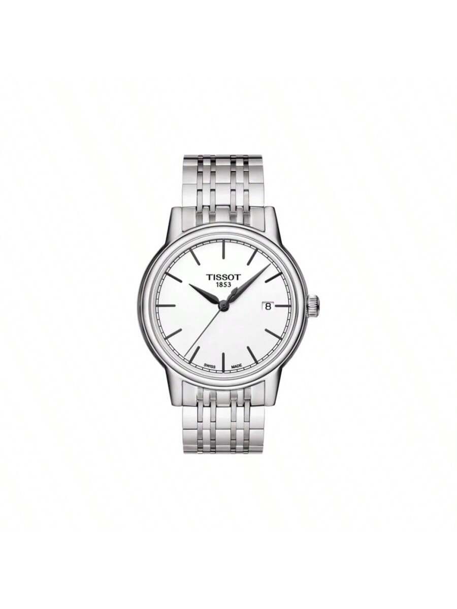 Tissot men s quartz watch, stainless steel strap, water-resistant up to 30 meters T085.410.11.011.00 белый