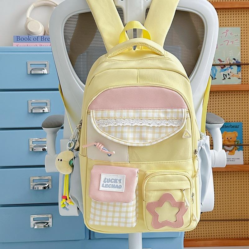Schoolbag Japanese ins small fresh lace sweet backpack girl light make-up bag large capacity travel casual backpack