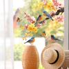 Spring-themed Painted Flowers, Branches, Birds, Outdoor Balcony, Glass Mirror, Decoration Stickers