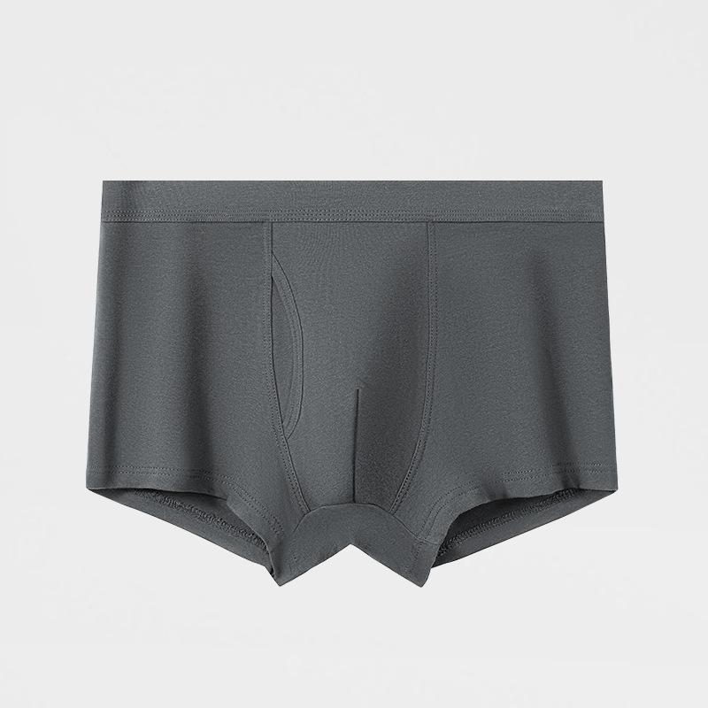 Men's Underwear Solid Color Elastic Large Size Mid Waist Flat Corner Shorts Comfortable Men's Four Corner Shorts