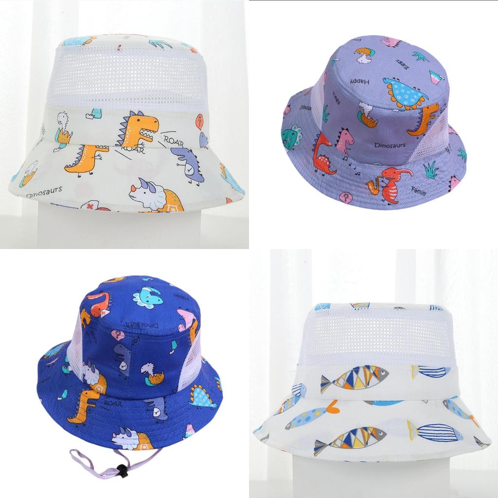Kids Cartoon Fish Mesh Sun Hat With Breathable Cotton For Summer Outdoor Play