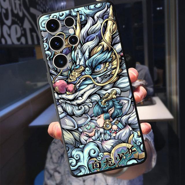 Fashion Chinese Tiger Dragon Case For Samsung Galaxy S22 Plus S8 S7 S10e S20 Fe S10 S9 S21 S23 Ultra 5g Silicone Cover Funda