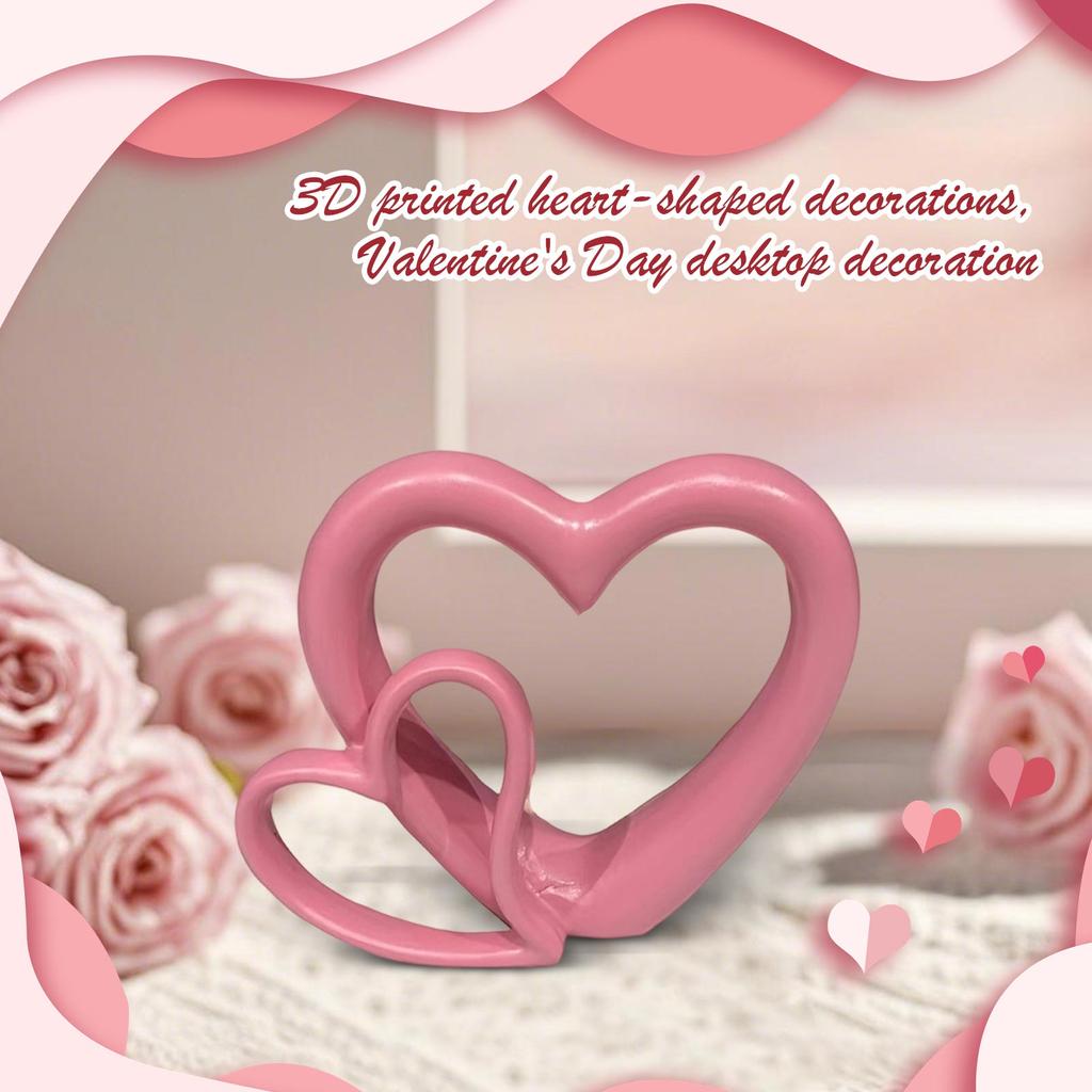 3D Printed Hearts Decor,Valentine's Day Tabletop Ornament,  Perfect Gift For Her/Him, Anniversary & Wedding Gift