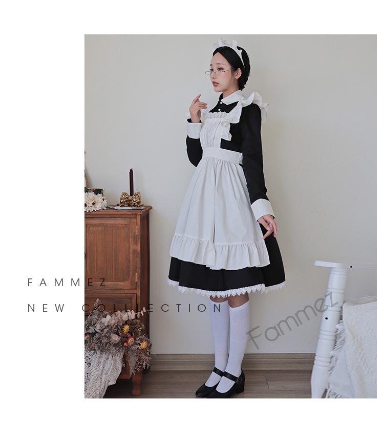 Japanese Lolita Long Sleeve Cosplay Maid Dress LT003