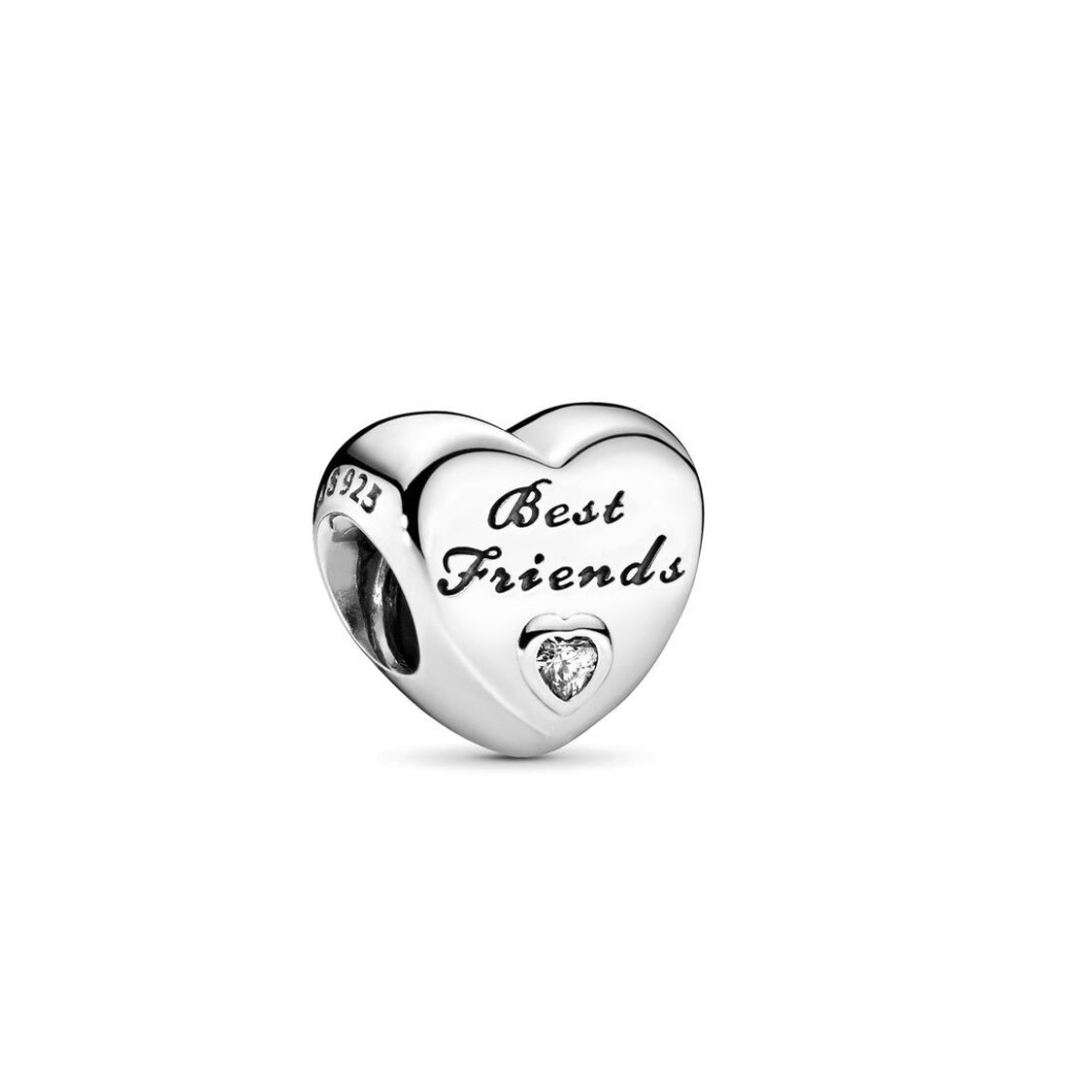 Pandora Friendship Heart Zirconia 925 Silver Charm Unisex Charm 791727CZ Silver,F