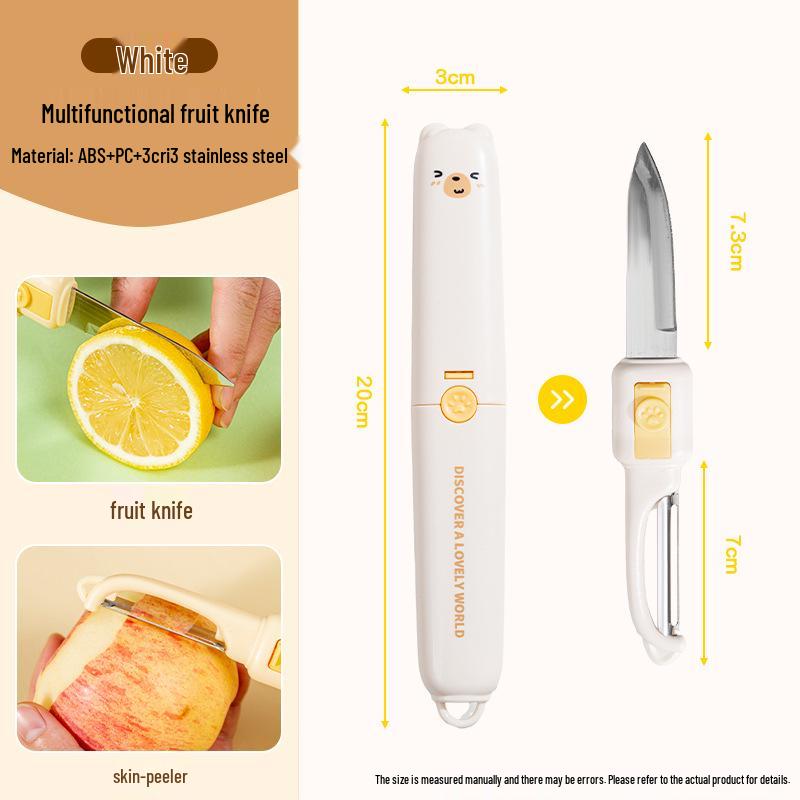 Folding Dual-Headed Fruit Knife & Peeler - Portable & Multifunctional for Home Use