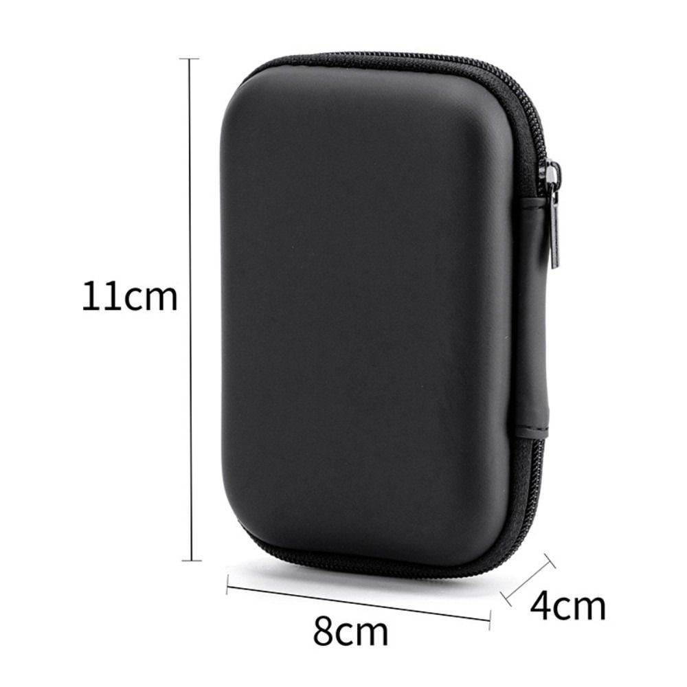 Durable Mini EVA Storage Box Black Portable Pouch Carrying Bag Zipper Earphone Case for Earphone