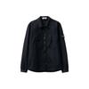 FW23 Zip Sleeve Logo Decorated Solid Color Shirt Jacket Men Jacket Navy-Blue 791511112-V0020