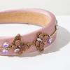 Court Style Hair Hoop Butterfly Rhinestone Wide Hairbands Baroque Headband  Women Hair Accessories