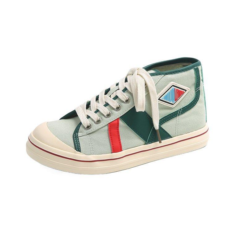 Foreign-style versatile and thin breathable German training canvas shoes for women's 2025 spring and summer new color matching ugly and cute platform