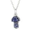 Mushroom Crystal Pendant Necklace for Women Colorful Stone MetalRimmed Mushroom Necklace Teenage Girl GraduationNecklace Jewelry