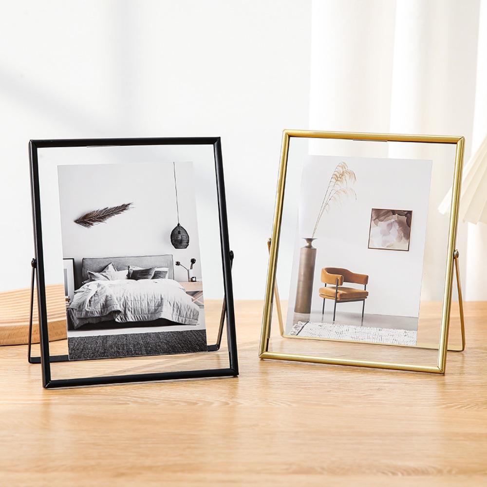 

Gold Black Storage Frame 4/6Inch Picture Frame Metal Photo Frame Home Desktop Decoration 4 Inch чорний