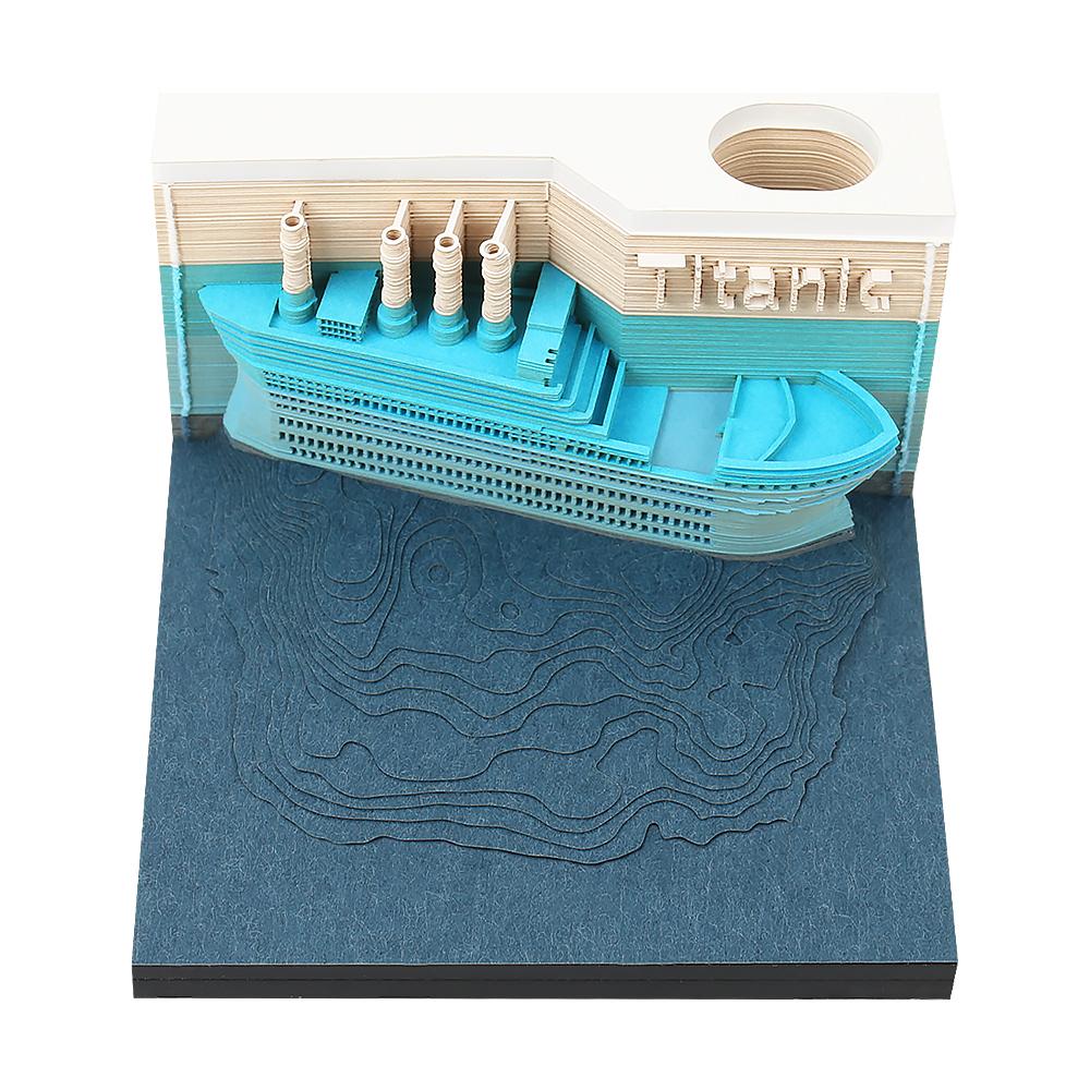 Papier à découper sur mesure créatif pour cadeau d'artisanat, Papier à notes, Décoration de bureau, Bloc-notes 3D Titanic