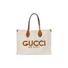 Cotton Linen Blend Canvas Tote Bag, Shopping Bag, Handbag Women's Beige 772177-FACUL-8451