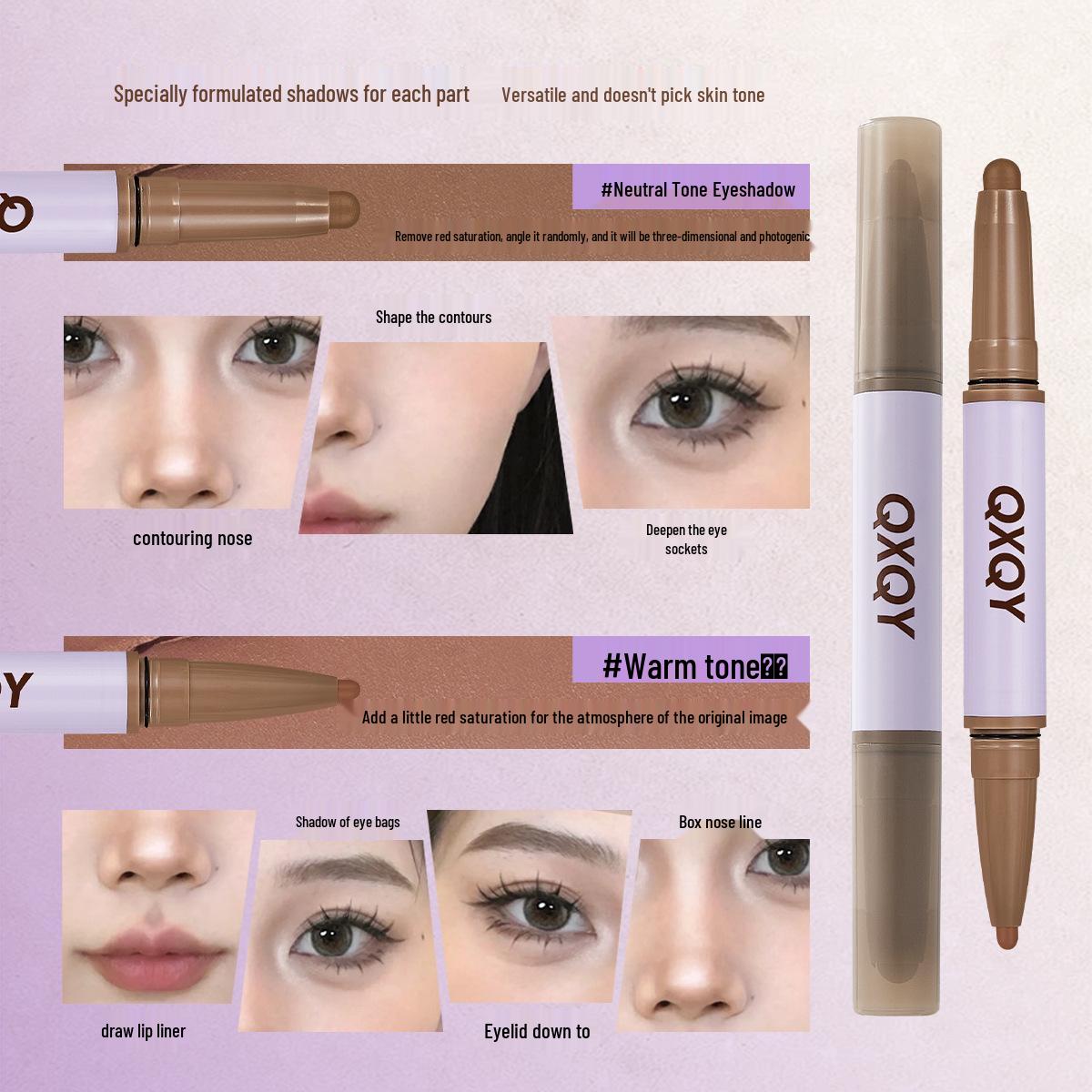 QXQY Double-Ended Contour & Highlight Stick for Sculpting and Concealing Face Makeup