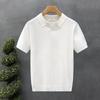 Men Casual Loose Short Sleeve Collared Color Block Big Size Knit Polo Shirt