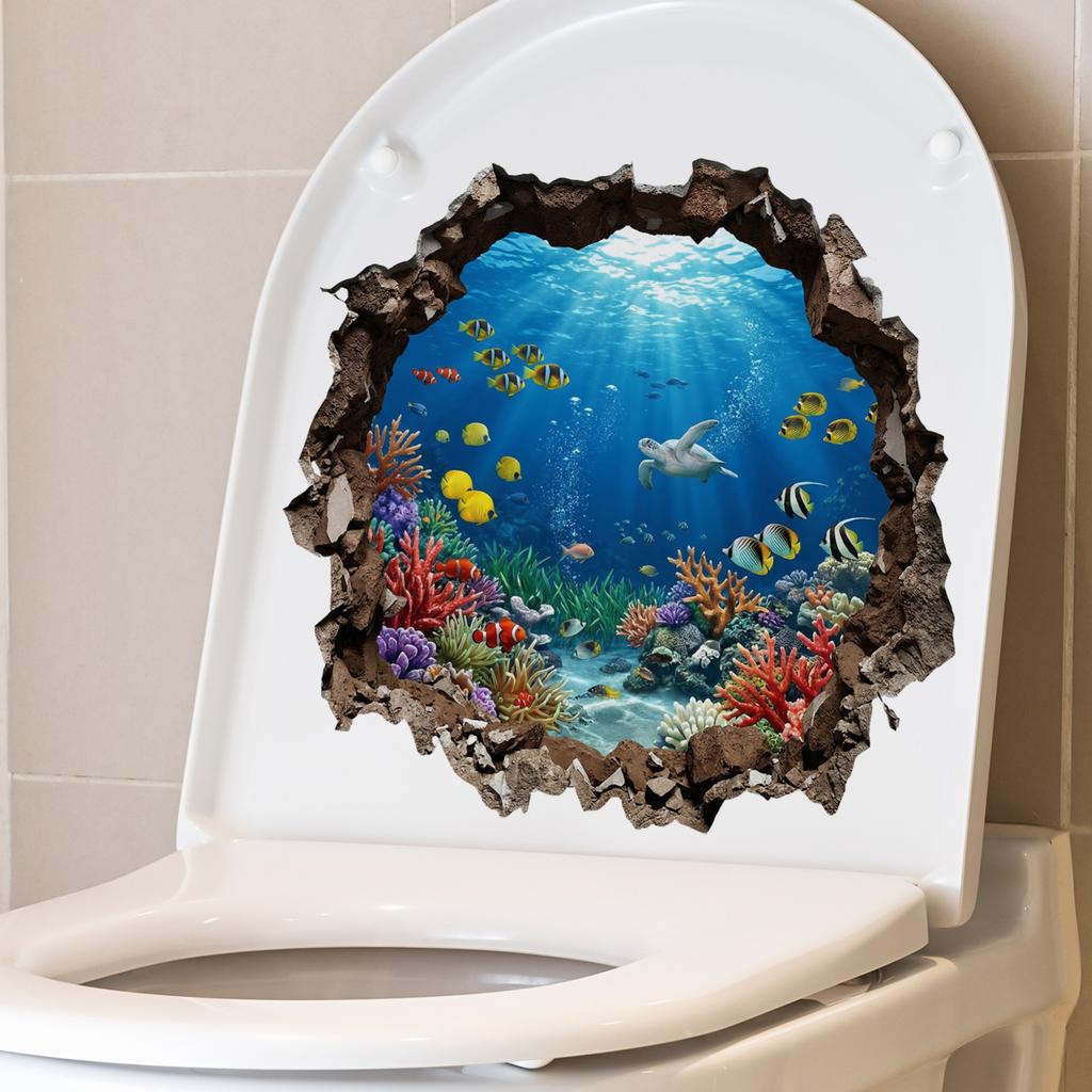 Broken Wall Animal Children's Bedroom Bathroom Background Wall Decoration Sticker