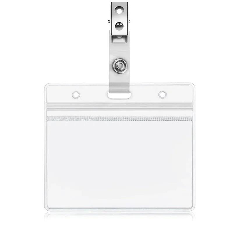 

Staff Chest Work Card Holder Badge Case PVC Transparent Credit Card Sleeve Cover Business Work Bus ID Card Holder Badge Bag