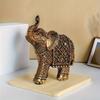 Lucky Fortune Elephant Ornament - Resin Feng Shui Animal Statue Art Craft for Home Living Room, Bookshelf, Office, and Desk Decor
