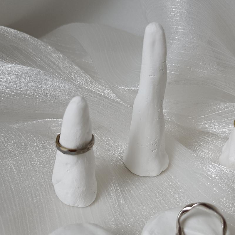 Creative hand-made gypsum ring holder display jewelry art display display placement frame jewelry photography props