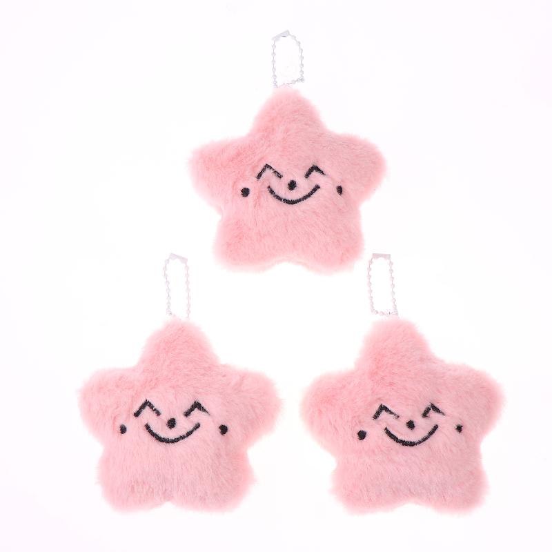 1/3 st Rosa Stjärna Plysch Nyckelring Tecknad Gosedjursdocka Nyckelring Väskhänge Ryggsäcks Hängande Dekoration Fansamling Gåvor