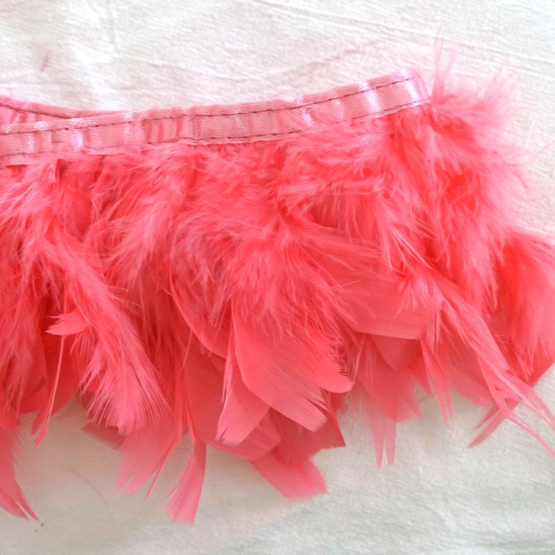 Encrypted Turkey Feather Fire Piece Feather Cloth Edge Skirt Lace Feather Lamp Diy Dance Clothes Accessories Decorative Materials