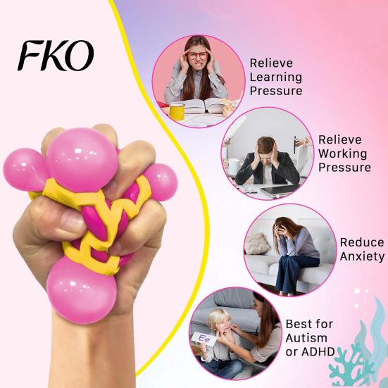 Decompressing Hand Toy Colorful Grid Stress Ball, TPR Slow Rising Fidget for Anxiety Relief, Relief Ball Soft Squeeze Decompression Office